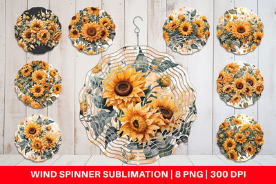 Wind Spinner Sunflowers Pattern Sublimation artnoy 