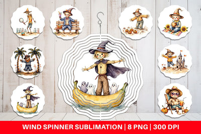 Wind Spinner Sunny Scarecrow Fun Sublimation artnoy 