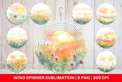 Wind Spinner Sunrise Meadow Sublimation artnoy 