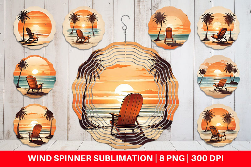 Wind Spinner Sunset Beach Chair Sublimation artnoy 