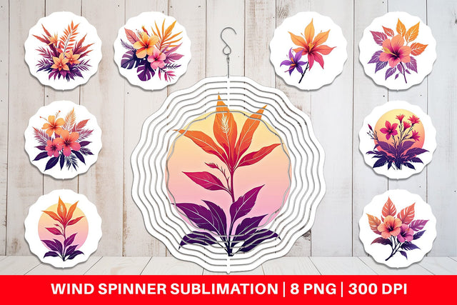 Wind Spinner Sunset Florals Sublimation artnoy 