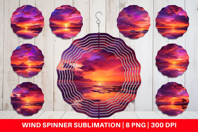 Wind Spinner Sunset Landscape Sublimation artnoy 