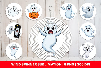 Wind Spinner Surprised Ghosts Sublimation artnoy 