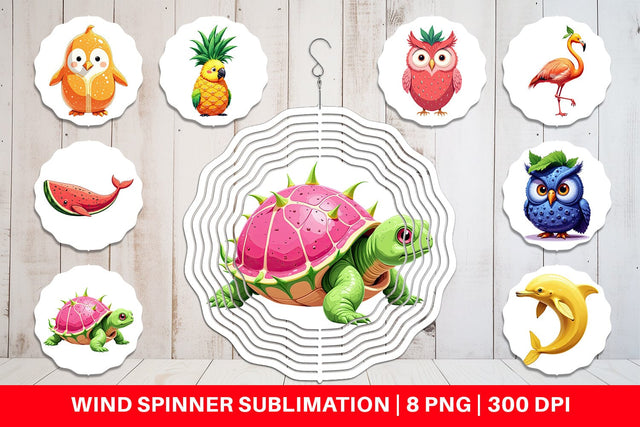 Wind Spinner Surreal Fruit Animals Sublimation artnoy 