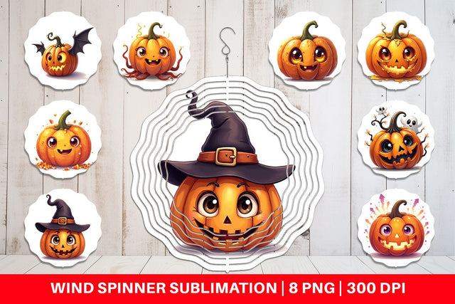 Wind Spinner Surreal Pumpkins Sublimation artnoy 