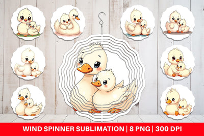 Wind Spinner Swan Mother's Day Sublimation artnoy 