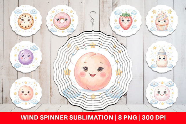 Wind Spinner Sweet Baby Treat Watercolor Sublimation artnoy 