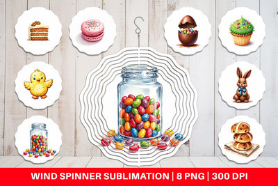Wind Spinner Sweet Easter Treats and Desserts Watercolor Sublimation artnoy 