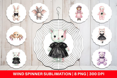 Wind Spinner Sweet Pastel Goth Plushies Sublimation artnoy 