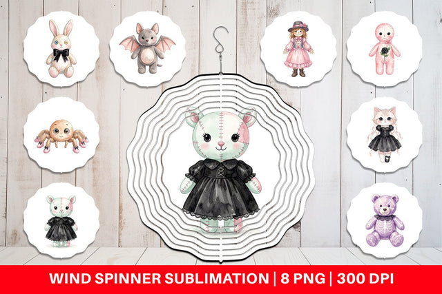 Wind Spinner Sweet Pastel Goth Plushies Sublimation artnoy 