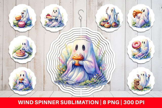Wind Spinner Sweet Pastry Coffee Ghost Sublimation artnoy 