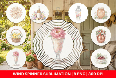 Wind Spinner Sweet Summer Treats Soft Watercolor Sublimation artnoy 