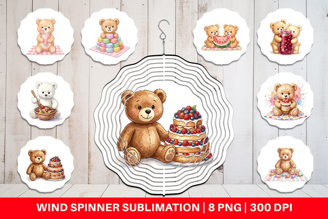 Wind Spinner Sweet Treats Teddy Bear Sublimation artnoy 