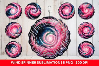 Wind Spinner Swirl Pink Galaxy Sublimation artnoy 