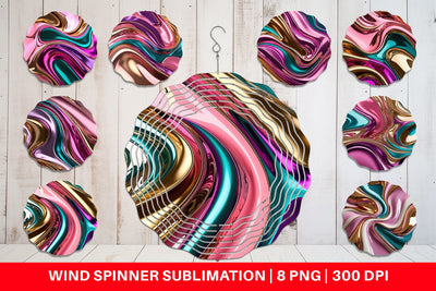 Wind Spinner Swirling Liquid Metallic Sublimation artnoy 