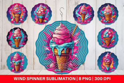 Wind Spinner Synthwave Ice Cream Sublimation artnoy 