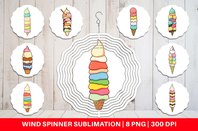 Wind Spinner Tall Ice Cream Sublimation artnoy 