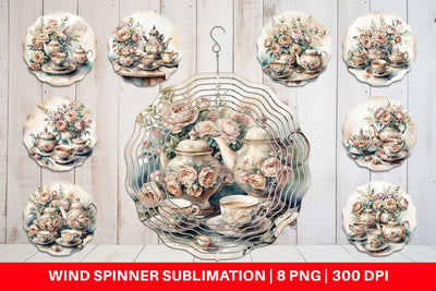 Wind Spinner Tea Set Sublimation artnoy 