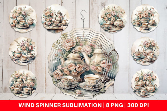 Wind Spinner Tea Set Sublimation artnoy 