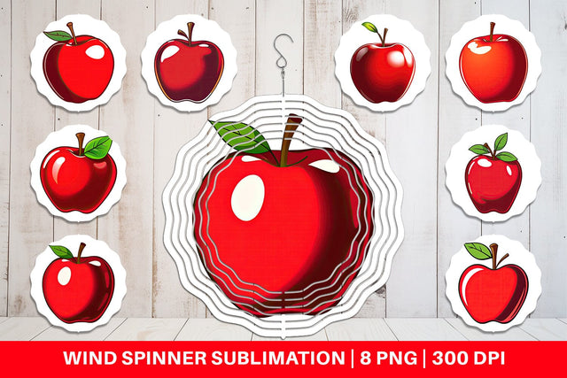Wind Spinner Teacher Apple Clipart Sublimation artnoy 