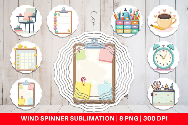 Wind Spinner Teacher Life Charm Sublimation artnoy 