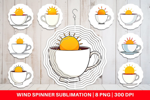 Wind Spinner Teacup Sun Sublimation artnoy 