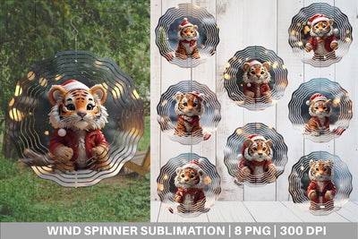 Wind Spinner Tiger Christmas Sublimation artnoy 