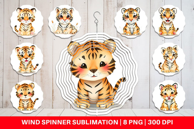 Wind Spinner Tiger Wildlife Sublimation artnoy 
