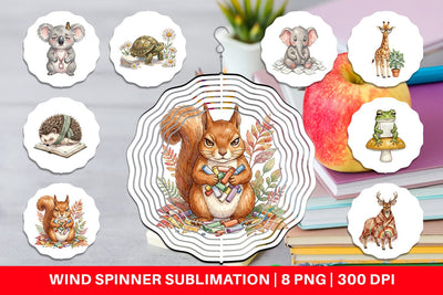 Wind Spinner Tired Boho Teacher Animal Watercolor Sublimation artnoy 