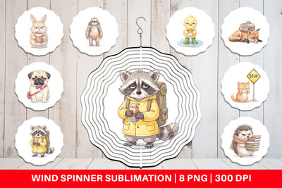 Wind Spinner Tired Morning Commute Animal Sublimation artnoy 