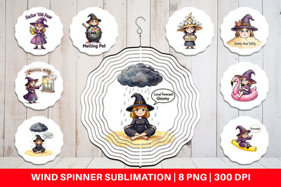 Wind Spinner Tired Summerween Witch Sublimation artnoy 