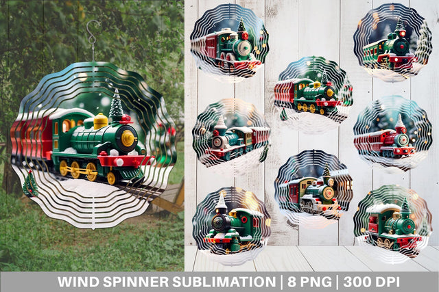 Wind Spinner Train Christmas Sublimation artnoy 