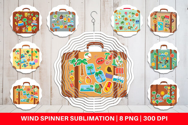 Wind Spinner Travel Suitcase Sublimation artnoy 