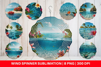 Wind Spinner Tropical Beach Sublimation artnoy 