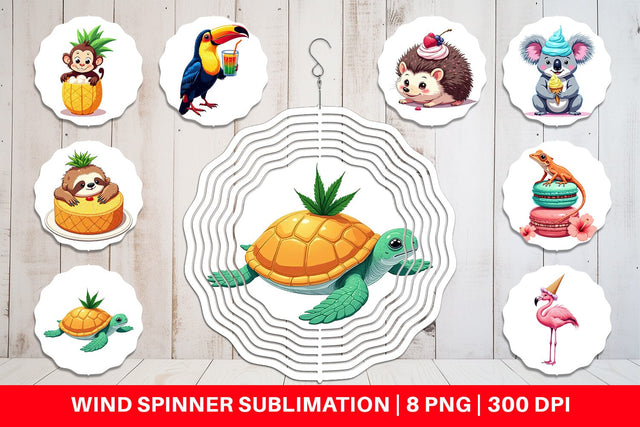 Wind Spinner Tropical Dessert Animals Sublimation artnoy 