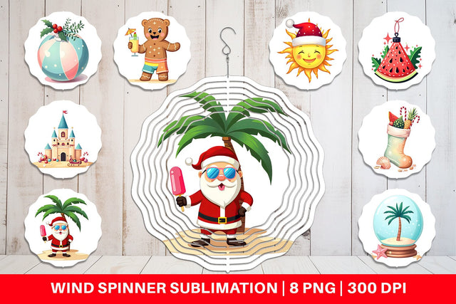 Wind Spinner Tropical July Christmas Sublimation artnoy 