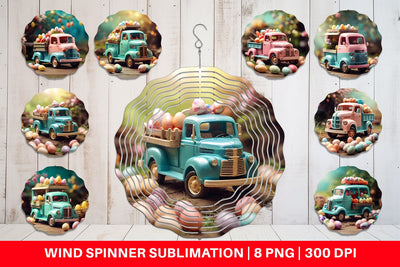 Wind Spinner Truck Carrying Eggs Sublimation artnoy 