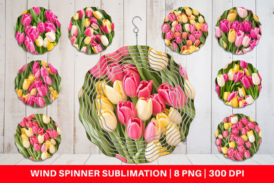 Wind Spinner Tulips Pattern Sublimation artnoy 