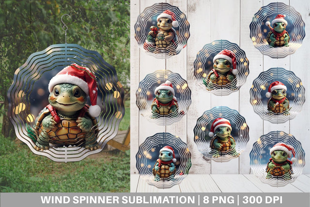 Wind Spinner Turtle Christmas Sublimation artnoy 
