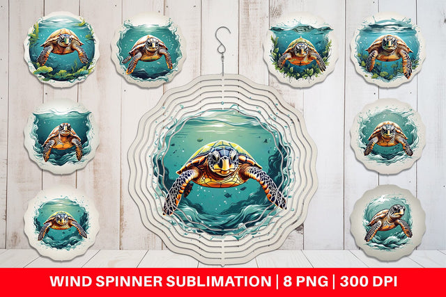 Wind Spinner Turtle Swimming Sublimation artnoy 