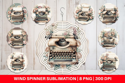 Wind Spinner Typewriter Sublimation artnoy 