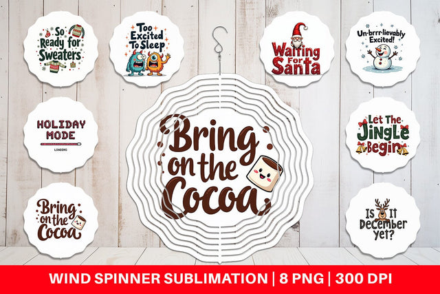 Wind Spinner Ugly Cute Christmas Countdown: Quirky Quotes Sublimation artnoy 