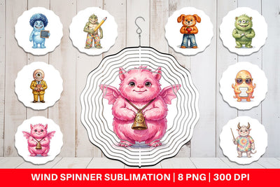 Wind Spinner UglyCute 70s Monster Teacher Sublimation artnoy 