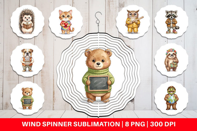 Wind Spinner UglyCute Groovy Animal Teacher Sublimation artnoy 