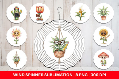Wind Spinner UglyCute Groovy Plant Teacher Sublimation artnoy 