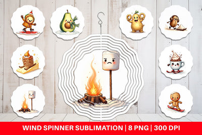 Wind Spinner UglyCute Winter Food & Drinks Sublimation artnoy 