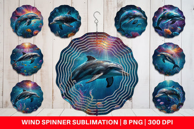 Wind Spinner Underwater Dolphin Sublimation artnoy 
