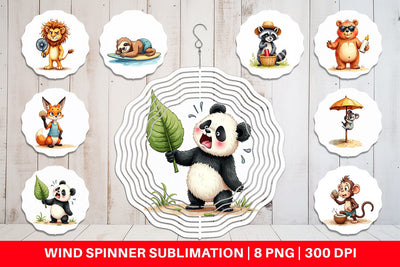 Wind Spinner Unenthusiastic Wild Animals Summer Sublimation artnoy 