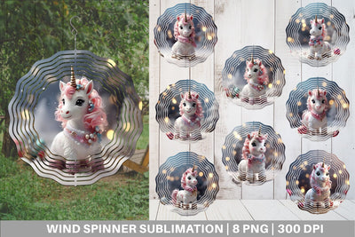 Wind Spinner Unicorn Christmas Sublimation artnoy 