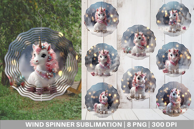 Wind Spinner Unicorn Christmas Sublimation artnoy 